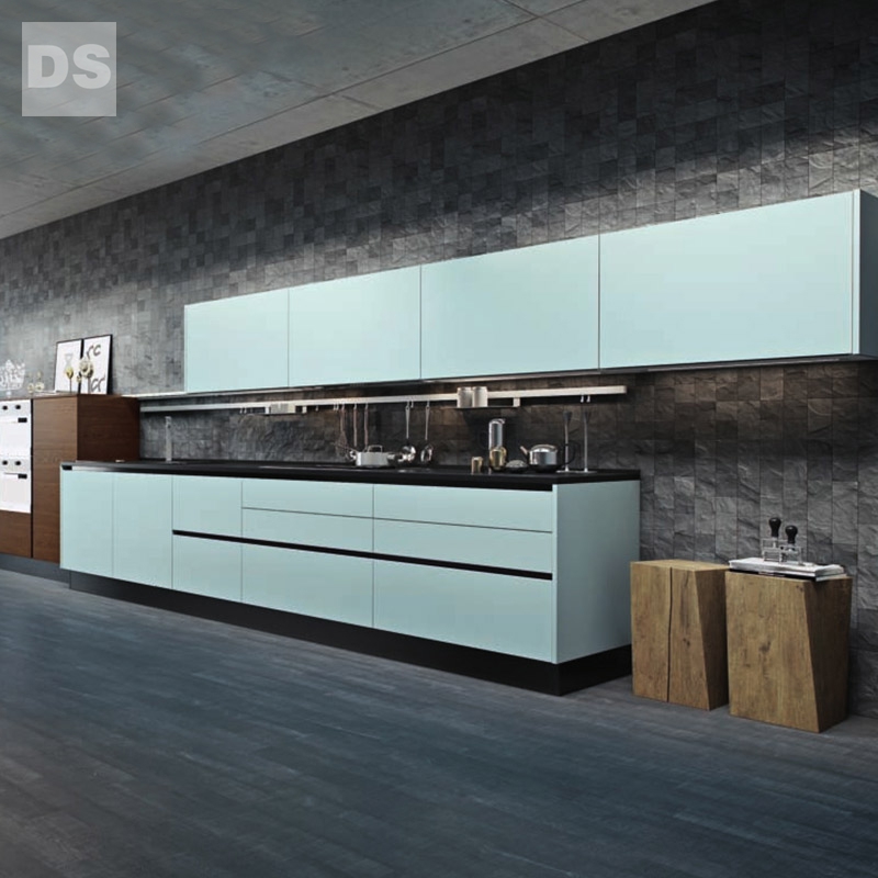 Straight industrial wind matte kitchen cabinets