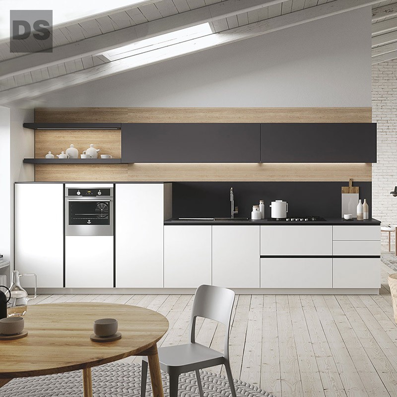 White Matt a small apartment kitchen cabinets